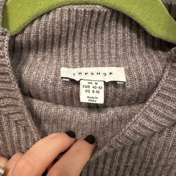 Topshop Funnel Neck Ribbed Knit Sweater - Picture 3 of 6